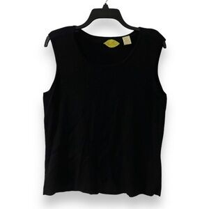 💙 Vintage Y2K Prima Bella Black Knit Tank Top Women’s Size Large Minimalist
